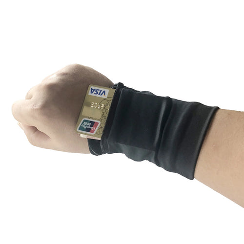 Armband Run Bag, Wristband Tennis Sweatband, Wrist Support Pocket Wallet Pouch