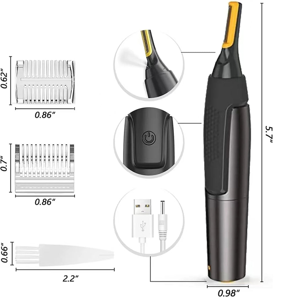 Electric Nose & Ear Hair Trimmer for Men Waterproof & Safe, Ultra Thin Precision Trimmer