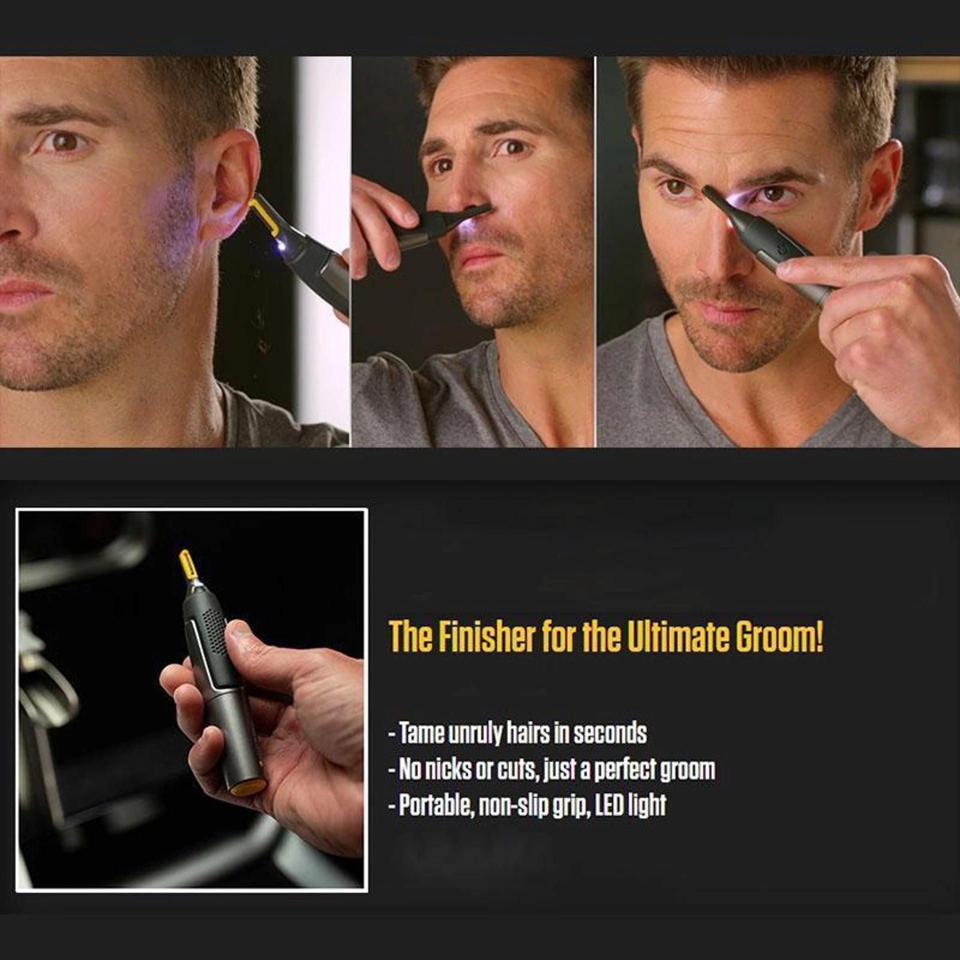 Electric Nose & Ear Hair Trimmer for Men Waterproof & Safe, Ultra Thin Precision Trimmer