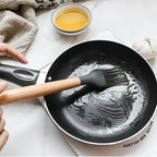 Multicolor Silicone Cooking Utensils Set with Wooden Handles for Nonstick Cookware