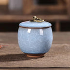 Decorative Ceramic Storage Jar with Lid for Tea, Coffee, Sugar & Kitchen Essentials