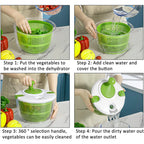 Large Salad Spinner Vegetable Washer Dryer and Drainer with Bowl
