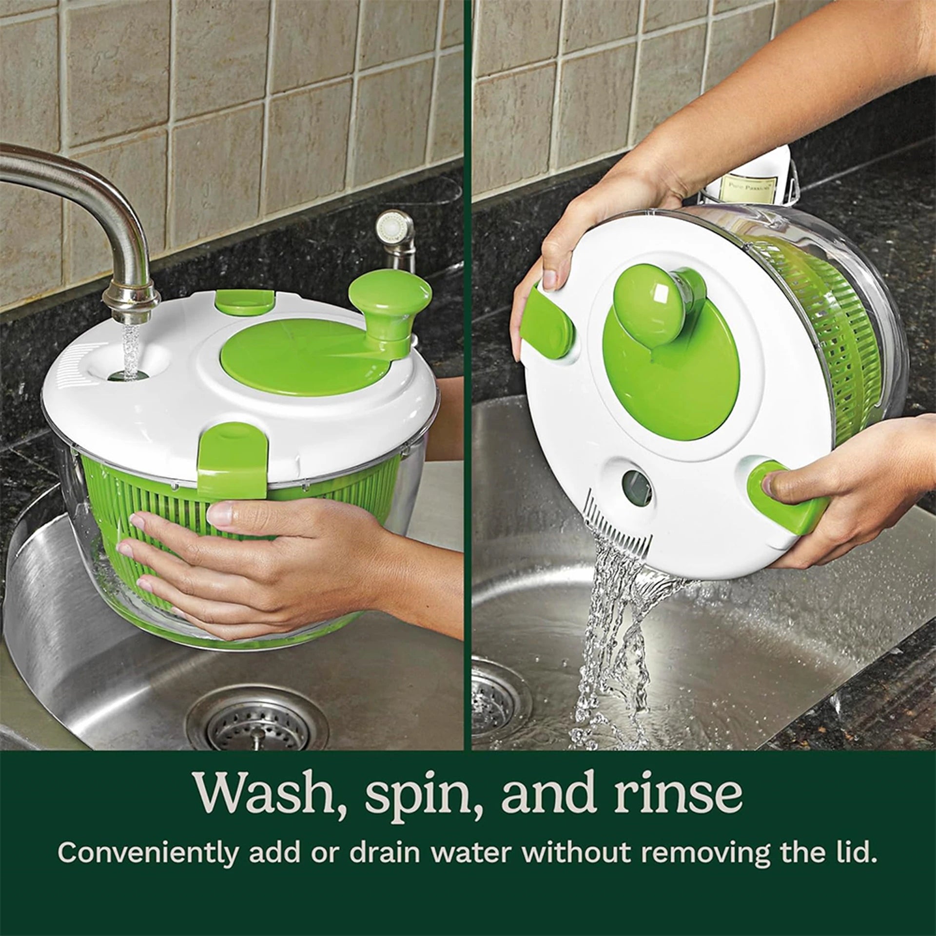 Large Salad Spinner Vegetable Washer Dryer and Drainer with Bowl