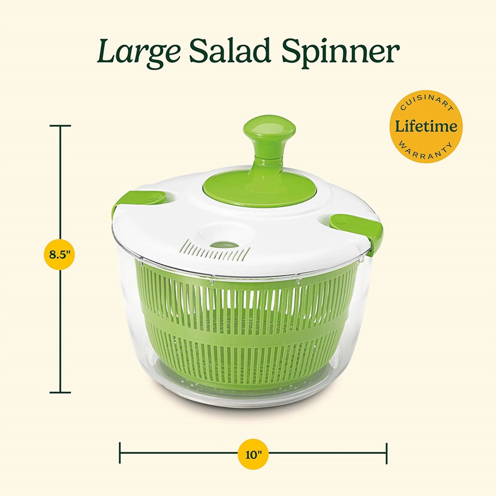 Large Salad Spinner Vegetable Washer Dryer and Drainer with Bowl