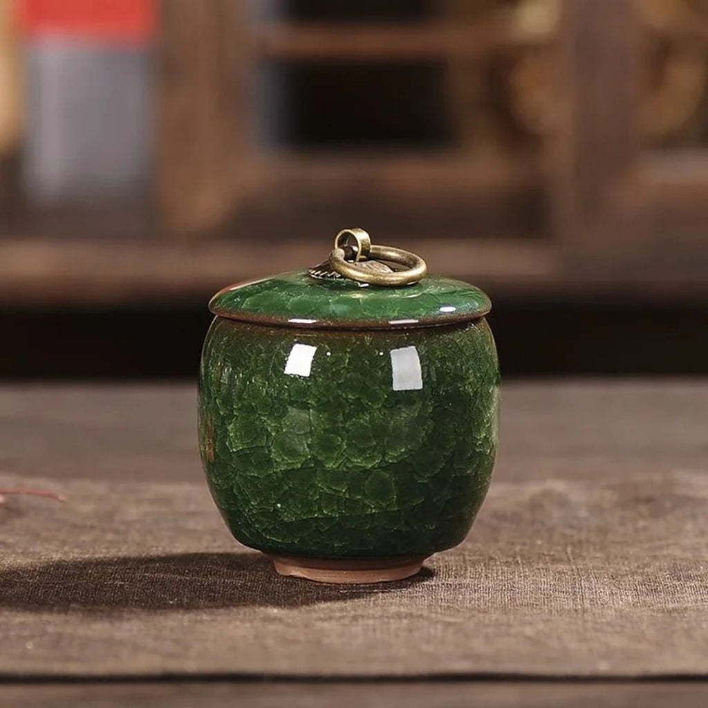 Decorative Ceramic Storage Jar with Lid for Tea, Coffee, Sugar & Kitchen Essentials